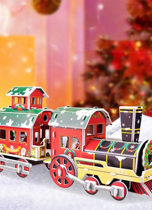 Montessori Casa di Natale Natale Puzzle 3D Treno Albero di Natale Carta di carta Puzzle fatto a mano Modello per bambini fai da te Giocattolo per bambini - riparo82