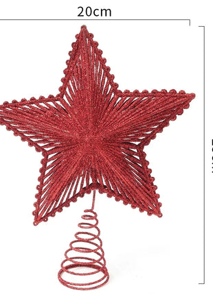 25 centimetri Albero Di Natale Top Glitter Oro Argento Stella Casa Ornamenti Per L'albero Di Natale Decorazione Di Natale Per La Casa 2024 Natal Capodanno 2025 - riparo82