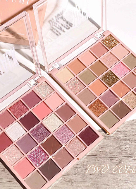 25 Color Eyeshadow Palette, Multi-Color Pearlescent Matte Glitter, Brown Rose Red Eyeshadow Palette, Everyday Makeup Eyeshadow