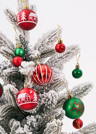 Nuovi 42 set di decorazioni natalizie Palline verniciate elettrolitiche, palline di plastica, decorazioni per finestre, pendenti per albero di Natale - riparo82