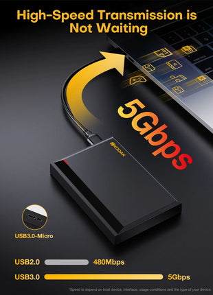 KODAK P190 Disco rigido esterno portatile da 2,5" 1TB/500GB USB 3.0 - Trasmissione veloce per PC, laptop, smartphone e archiviazione