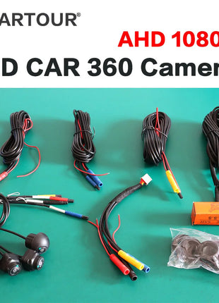 360 Car Camera Panoramic Surround View 1080P AHD Right+Left+Front+ Rear View Camera System for Android Auto Radio Night Vision - Riparo82