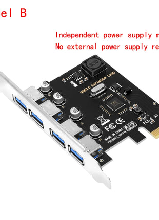 Scheda di espansione PCI-E USB 3.0 a 4 porte Adattatore HUB PCI Express PCIe USB 3.0 Controller USB 3.0 a 4 porte USB 3 0 PCI e PCIe Express 1X - Riparo82