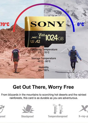 Scheda di memoria SONY TF Scheda Micro SD ad alta velocità da 1 TB 1024 GB 128 GB 256 GB 512 GB A2 U3 V30 Schede Flash SD TF per computer telefono Xiaomi