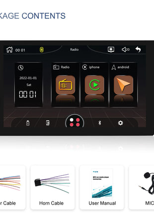 Hikity 9'' Car Stereo Radio 1 Din Carplay Android auto autoradio with Bluetooth FM Radio Receiver Support Mirror Link USB - Riparo82