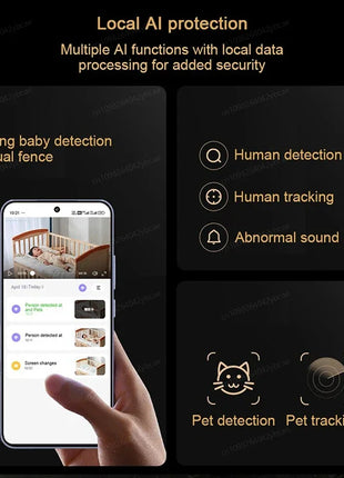XIAOMI 360° Smart Camera 4，Dual-band Wi-Fi 6，8MP 4K HDR AI Tracking，Home Security Baby Monitor，Chinese Version With Adapter - Riparo82