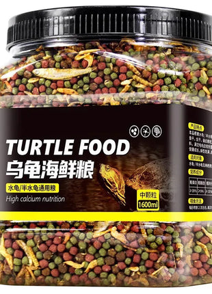 GEN CLIMB Turtle Food with Dried Shrimp&Mealworms-All-in-One Floating Pellets for Aquatic Turtles(Red-Eared Slider,Pond Turtle) - Riparo82