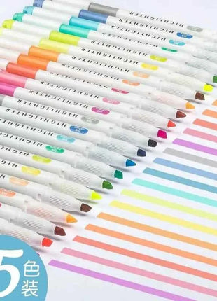 25 Colors ZhiPai Highlighters Markers Pen Set Dual Tip Cute Pens Back To School Kawaii Stationery Papeterie Highlighter
