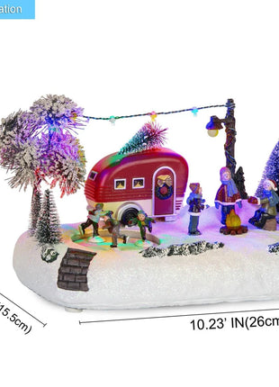 Collezione di scene di case luminose a LED per camper di Natale animato, costruzione di villaggi, decorazioni per interni per tavolo, camino, albero di Natale