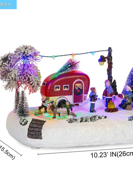 Collezione di scene di case luminose a LED per camper di Natale animato, costruzione di villaggi, decorazioni per interni per tavolo, camino, albero di Natale