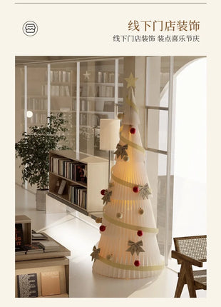Natale grande ornamento per albero di Natale 2 m di altezza pieghevole in carta bianca decorazione per albero di Natale finestra ornamento luminoso