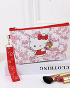 Kawaii Cartoon PU Kuromi HelloKitty Makeup Bag Cute MyMelody Cinnamoroll Large Capacity Handbag Lipstick Storage Bag Girls Gifts - Riparo82