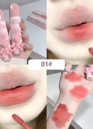 Gegebear Bear Lip Glaze Matte Velvet Lipstick Long-lasting Whitening Lip Cream Lip Mud - Riparo82