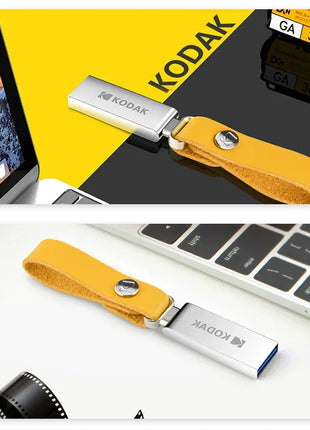 KODAK USB 2.0 Flash Drive 128GB 64GB 32GB Pen Drive impermeabile Mini Memory Stick in pelle metallo U Disk