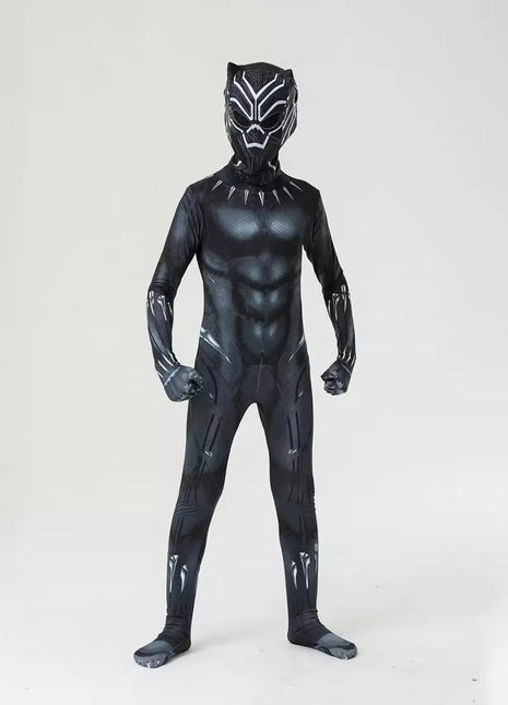 Marvel Black Panther Costume Bambini Bambino Supereroe Black Panther Cosplay Tuta Tuta Costumi di Carnevale di Halloween