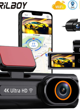 Ultra HD 4K Car Front Dash Cam Mini WIFI DVR Black Box Room With 24H Parking Monitor Night Vision,GPS/Rear View Camera Optional - Riparo82