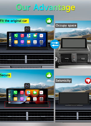 10.26" Carplay Screen Rearview Mirror Dash Cam Android Auto 4K 3840*2160P WIFI BT GPS Navigation Video Recorder Car DVR Camera - Riparo82