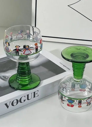 1/2 pezzi albero di Natale stile Alsace tazza di vino rosso set di confezioni regalo in vetro di cristallo per vino dolce per uso domestico con due bicchieri da champagne - riparo82