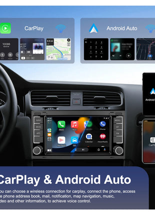 Podofo 7" Car Radio Wireless CarPlay Android Radio For FIAT Punto 2005-20009/Linea 2007-2011 Multimedia GPS FM WIFI BT Autoradio - Riparo82