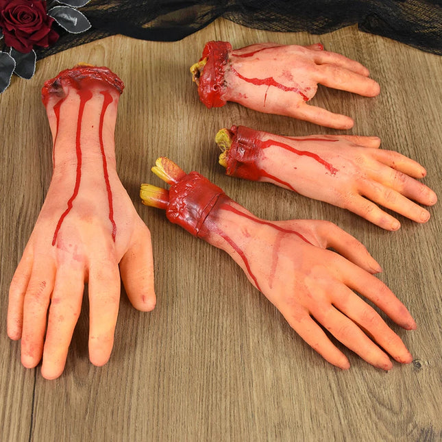Horror Halloween Decor Horrible Horror Broken Hand Foot Latex Fake Leg Foot Brain Heart Haunted House Prop Halloween Party Decor