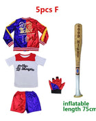 Top Quality Girls Suicide Harley Quinn Costumi Cosplay Squad Monster Giacca cucita Pantaloni Imposta Costume di Halloween