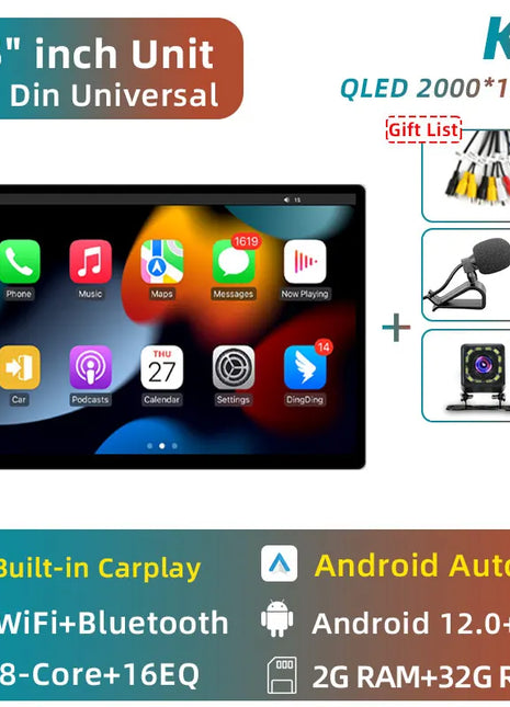 11.5 inch Car Radio GPS Androidauto Carplay For Tesla style For Nissan Hyundai KIA Toyota Honda Multimedia Player For 9/10 inch - Riparo82