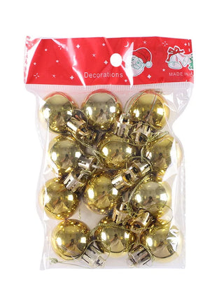12 pezzi 3 cm palla di Natale ornamento per albero di Natale ciondolo appeso palline glitterate palline decorazione natalizia per la casa regalo di Capodanno - riparo82