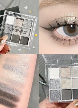 9 Colors Glitter Eyeshadow Palette Avocado Green Shimmer Pearlescent Matte Colorful Eye Shadows Palette Waterproof Eye Make Up - Riparo82