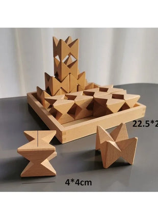 Giocattoli Montessori che costruiscono blocchi di farfalle impilabili in legno per giochi educativi per bambini - riparo82