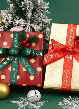 Nastro natalizio stampato da 5 metri Nastro natalizio in poliestere per design fatto a mano Decorazione natalizia Confezione regalo bouquet torta fai da te - riparo82