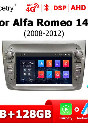 Android 14 Auto Car Radio Stereo Wireless Carplay autoradio For Alfa Romeo 147 Bluetooth 2 din Multimedia player Screen 4G LTE - Riparo82