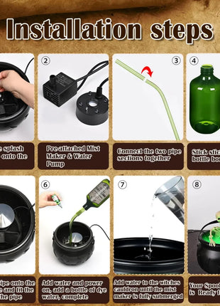 Halloween Black Witch Bowl Magic Float Bottle and Diffuser Horror House Decoration Hocus Pocus Party Scary Props Halloween Decor - Riparo82