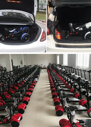 4 Wheel Folding Electric Scooter For Disabled Double Motor 250W 36V Foldable Travel Mobility Scooter Adult With Reverse - Riparo82