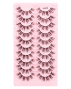 10 Pairs Faux Mink Eyelashes Handmade Natural False Eyelashes Soft Cross Messy Eye 3D Curly Eyelashes Extension Makeup Tools - Riparo82