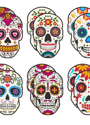 24Pcs Skull Paper Drinking Straw Cocktail Juice Disposable Straws Tableware for Mexican Day of The Dead Halloween Party Decor - Riparo82