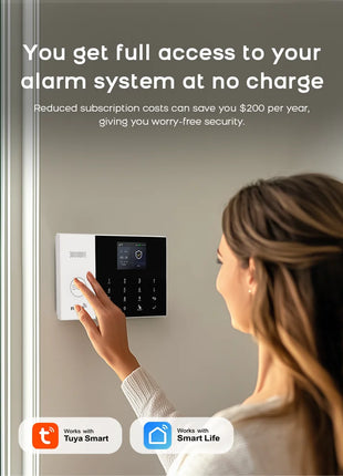 PGST Residential Tuya Smart Gsm Wifi Alarm System for Home Wireless Security Alarm House Smart Life App Control work with ALexa - Riparo82
