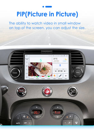 Hizpo 7 Inch 8 Core Car Radio Stereo for FIAT 500 2007-2015 GPS 2din Autoradio CarPlay Android 13 Auto Navigation Head Unit Wifi - Riparo82