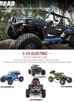 Giocattolo per bambini Hot WLtoys 10428 RC Auto 45CM 2.4G Scala 1:10 Doppia velocità Radiocomando Elettrico Wild Track Warrior