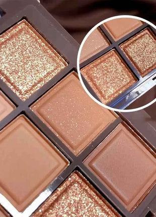 Urbancy 9 color Chocolate Eyeshadow Palette Matte Pearlescent Glitter Glitter Earth Eyeshadow Makeup