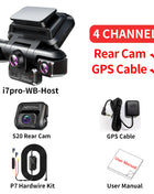 TiESFONG 4CH GPS Dash Cam i7pro Front 4K/2K+3*1080P for Car 360 DVR Camera 24H Parking Mode WiFi Video Recorder IR Night Vision - Riparo82