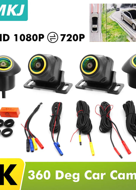 360 Vehicle Camera Panoramic Surround View 1080P AHD Right+Left+Front+Rear View Camera System Of Android Auto Radio Night Vision - Riparo82