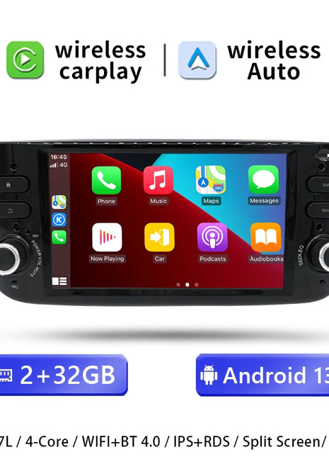 1 Din Android 14 Car Radio For Fiat/Linea/Punto evo 2012-2015 Multimedia Screen GPS Navigation Stereo Audio Head Unit Carplay 4G - Riparo82