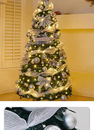 1.5M-2.25M Albero di Natale Allungabile PVC Floccato Albero di Natale Premium Denso Pino Artificiale Salvaspazio Pieghevole Ornamenti natalizi