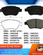 Per Opel ADAM (M13) CORSA D (S07) Pastiglie freno anteriori/Parti auto -23003