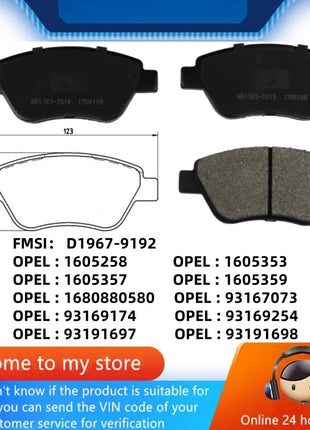 Per Opel ADAM (M13) CORSA D (S07) Pastiglie freno anteriori/Parti auto -23003