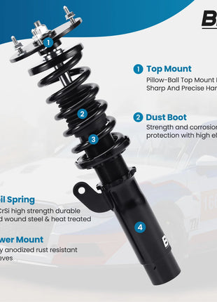 Coilover Spring Kits For BMW E46 3 Series 316i 320i 323i 325i 328i 330i Struts Adjustable Height Shock Absorber Front Rear