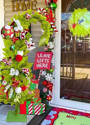 Albero di Natale artificiale Materiale PVC Collo storto Forma di cappello da Babbo Natale Albero di Natale 90 cm/150 cm Decorazioni per feste di famiglia di Natale