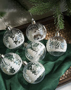 6 pezzi di palline di neve bianche trasparenti, palline di Natale, ciondolo, decorazione per albero di Natale, palline trasparenti, ornamento da appendere, decorazioni per la casa, Capodanno - riparo82