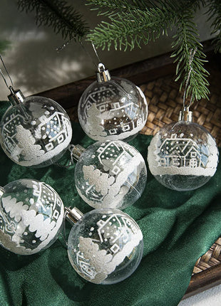 6 pezzi di palline di neve bianche trasparenti, palline di Natale, ciondolo, decorazione per albero di Natale, palline trasparenti, ornamento da appendere, decorazioni per la casa, Capodanno - riparo82