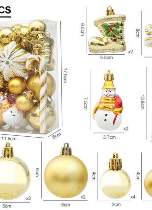 29/20 pezzi palline per albero di Natale ciondolo appeso bastoncino di zucchero pigna ornamento set decorazione della casa di Natale 2024 Navidad Capodanno - riparo82
